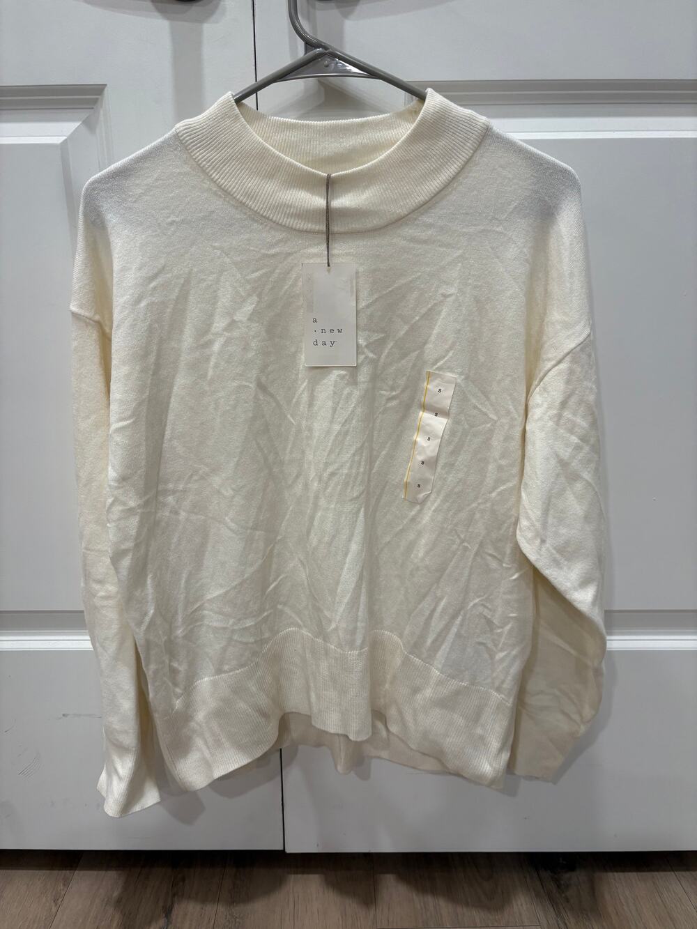 NWT A New Day Cream Mock Neck Sweater Size Small